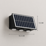 Kinkiet zewnętrzny LED Solaris, 6 źródeł światła, ciepłe światło, czarny