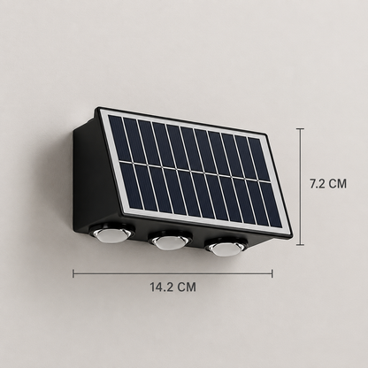 Kinkiet zewnętrzny LED Solaris, 6 źródeł światła, ciepłe światło, czarny
