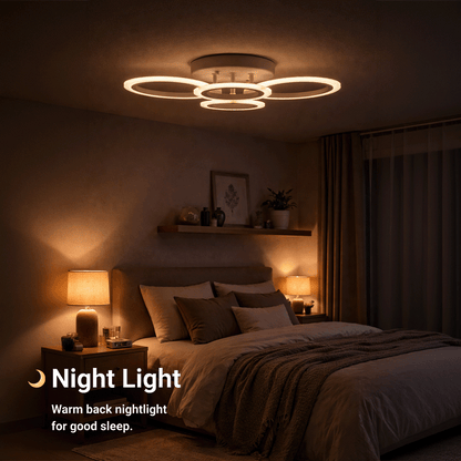 Żyrandol LED z pilotem BETTY 43W, 4 koła, światło zimne/ciepłe/neutralne, możliwość przyciemniania, biały Żyrandol LED z pilotem Domyślny tytuł Alessandro Design