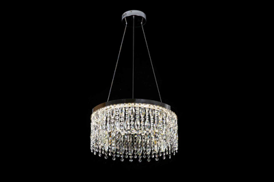 Żyrandol LED CC41003/500CH, średnica 50 cm, wysokość 120 cm, IP20, światło zimne/neutralne/ciepłe, możliwość przyciemniania, srebrny, kryształ, stal