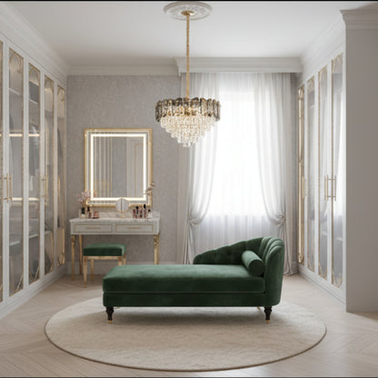 Candelabru Cristal AURUM Petito 3xE14, Diametru 30cm, Inaltime 28cm, Auriu Lucios, Inaltime Reglabila, Design Elegant