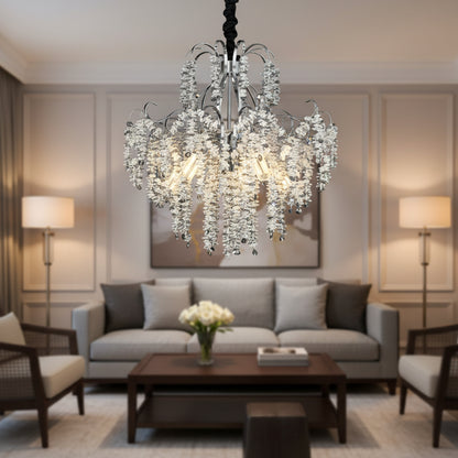 Żyrandol kryształowy PUBU Elegance, 5x E14, średnica 50cm, chrom