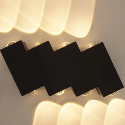 Kinkiet LED do użytku zewnętrznego i wewnętrznego, 4 źródła x 1W, IP65, ABS, Czarny, 3000K
