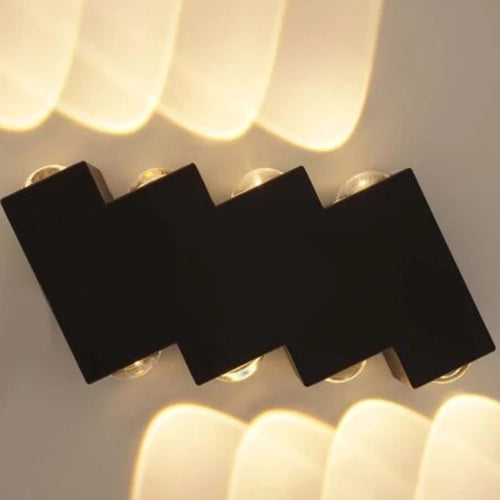 Kinkiet LED do użytku zewnętrznego i wewnętrznego, 4 źródła x 1W, IP65, ABS, Czarny, 3000K
