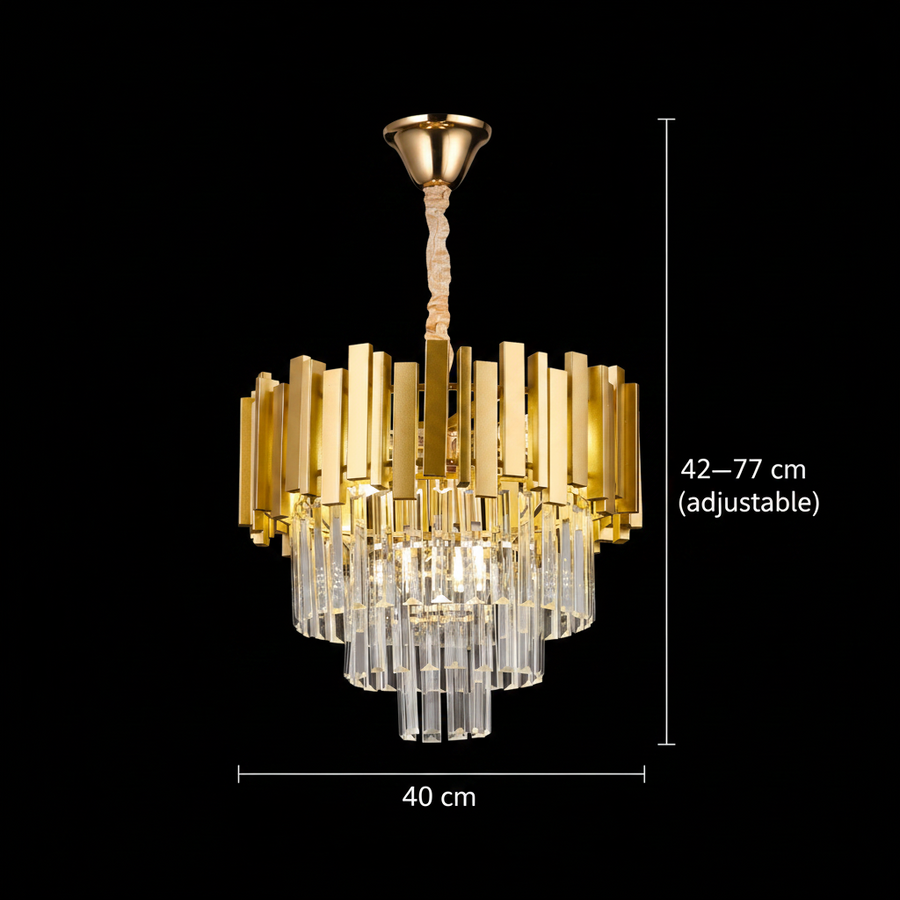 Żyrandol BLOIS Nobile, średnica 40 cm, 5x E14 złoty, regulowana wysokość
