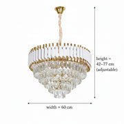 Candelabru Cristal VERSAILLES Magno 8x E14, Diametru 60cm, Auriu Lucios si Alb, Inaltime Reglabila Candelabre Cristal Default Title Alessandro Design