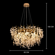 Żyrandol kryształowy WALTZ Serenada, 6xG9, złoty, 60cm, regulowana wysokość