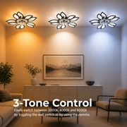 Żyrandol LED ANEMO Fan z pilotem, 30W, G61cm, światło zimne/neutralne/ciepłe, metal i plastik, czarny