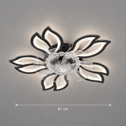 Żyrandol LED ANEMO Fan z pilotem, 30W, G61cm, światło zimne/neutralne/ciepłe, metal i plastik, czarny
