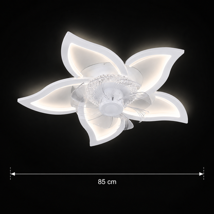 Żyrandol LED DAFIA Fan z pilotem, 49W, G85cm, światło zimne/neutralne/ciepłe, metal i plastik, biały