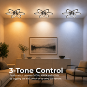 Żyrandol LED ANEMO Fan z pilotem, 36 W, D76,5 cm, światło zimne/neutralne/ciepłe, metal i plastik, czarny