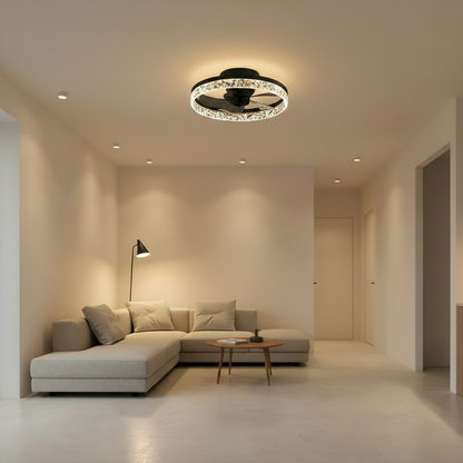 Żyrandol LED VEYA z pilotem, 38 W, śr. 50 cm, światło zimne/neutralne/ciepłe, metal i plastik, czarny