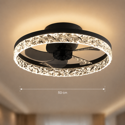 Żyrandol LED VEYA z pilotem, 38 W, śr. 50 cm, światło zimne/neutralne/ciepłe, metal i plastik, czarny