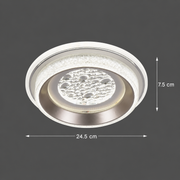 Żyrandol LED KALESO Petito, 37 W, średnica 24,5 cm, światło ciepłe/neutralne/zimne, biały, metal i kryształ