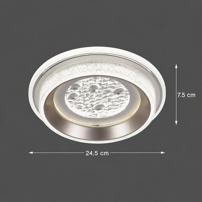 Żyrandol LED KALESO Petito, 37 W, średnica 24,5 cm, światło ciepłe/neutralne/zimne, biały, metal i kryształ