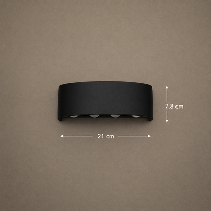 Kinkiet zewnętrzny LED Ellis, 6 W, 6 źródeł światła, ciepłe światło, czarny