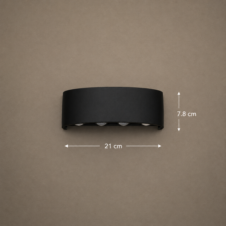 Kinkiet zewnętrzny LED Ellis, 6 W, 6 źródeł światła, ciepłe światło, czarny