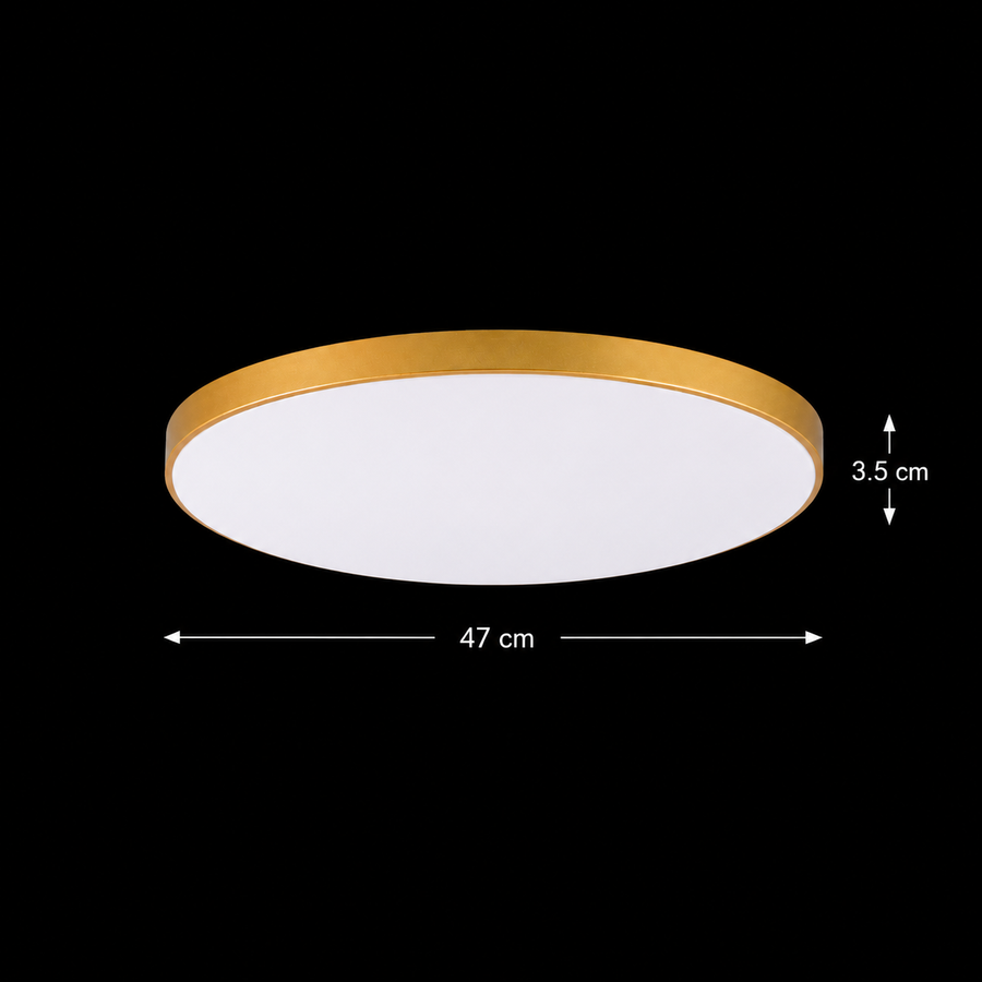 Lampa sufitowa LED SOLIS 47cm 48W Zimne Światło Złota