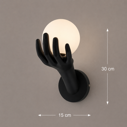 Aplica Decorativa MANO, 15x30cm, 1xE27, Sticla si Resina, Negru
