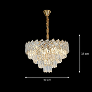 Żyrandol Kryształowy WINDSOR Nobile 5xE14, Średnica 39cm, Błyszczące Złoto, Regulowana Wysokość Żyrandole Kryształowe Domyślny Tytuł Alessandro Design