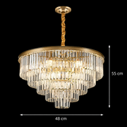 Żyrandol Kryształowy CHAMBORD Eleganza 8xE14, Średnica 48cm, Żyrandole Kryształowe Matowe Złoto Domyślny Tytuł Alessandro Design
