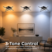 Żyrandol LED z pilotem LINEX, 52W, 4 elementy, liniowy, światło zimne/ciepłe/neutralne, możliwość przyciemniania, czarne Żyrandole LED z pilotem Domyślny tytuł Alessandro Design