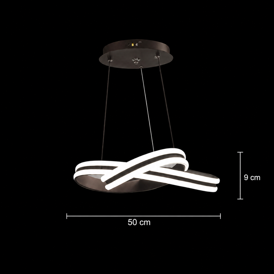 Zawieszany żyrandol LED z pilotem INFINITY LOOP 61W, światło zimne/ciepłe/neutralne, możliwość przyciemniania, czarny, żyrandole LED z regulacją wysokości z pilotem Domyślny tytuł Alessandro Design