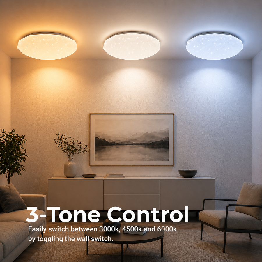 Lampa sufitowa LED Hexagon 23 cm, 22 W, 3000 K / 4000 K / 6000 K, biała, metalowa i akrylowa Lampa sufitowa LED Domyślny tytuł Alessandro Design