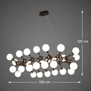 Żyrandol wiszący ELEKTRA Grande, Ø120cm, 20xG9, Złoto, Metal i Szkło