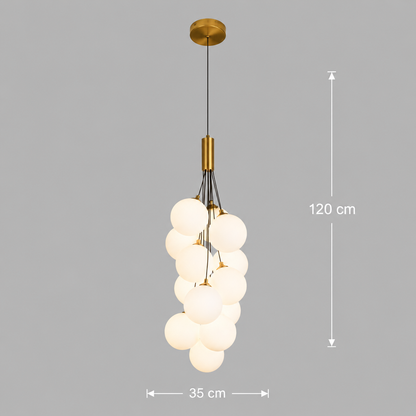 Żyrandol Wiszący VINE Nobile, Ø35cm, 13xG9, Biały, Metal i Szkło
