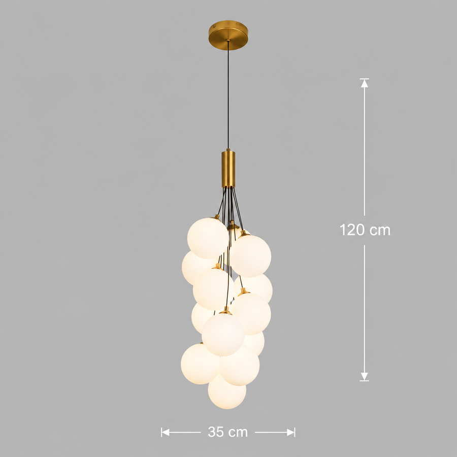 Żyrandol Wiszący VINE Nobile, Ø35cm, 13xG9, Biały, Metal i Szkło