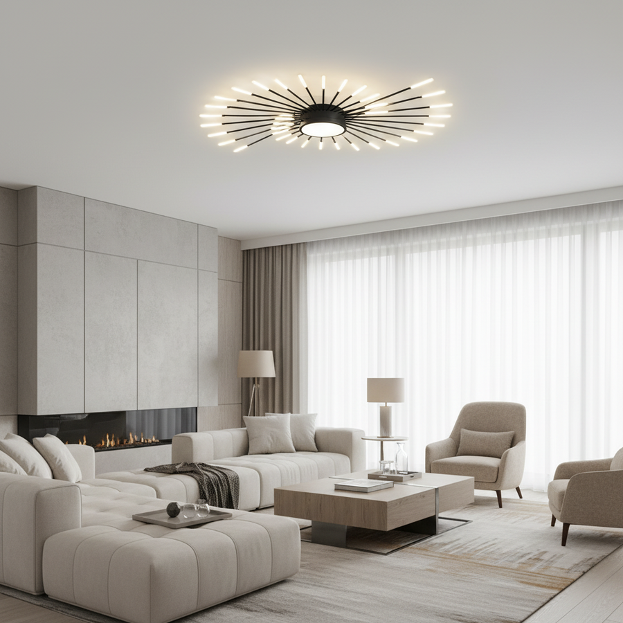 Żyrandol LED KALESA Grande, światło neutralne 4000K, 28W, biały, metal i akryl