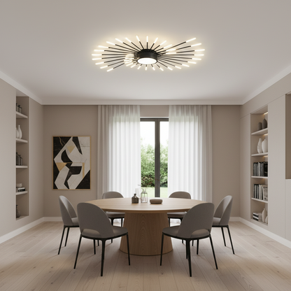 Żyrandol LED KALESA Grande, światło neutralne 4000K, 28W, biały, metal i akryl