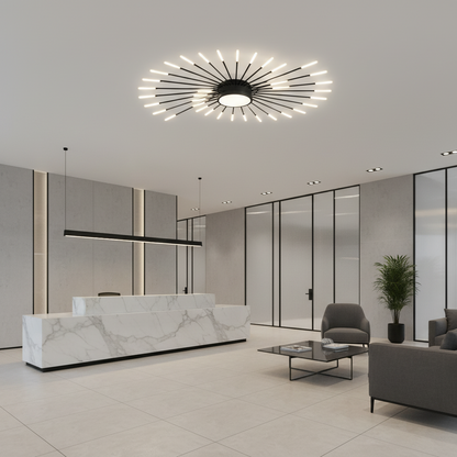 Żyrandol LED KALESA Grande Supremo, Ø130cm, światło neutralne 4000K, 42W, biały, metal i akryl