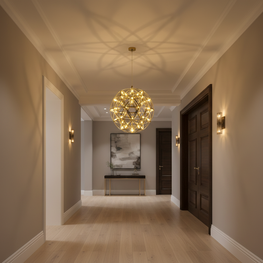 Żyrandol kryształowy LED KILKENNY Culmino, 144 W, światło neutralne, średnica 60 cm, kolor złoty