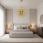 Żyrandol kryształowy LED KILKENNY Culmino, 144 W, światło neutralne, średnica 60 cm, kolor złoty
