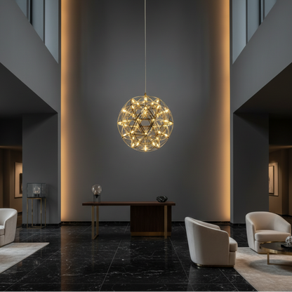 Żyrandol kryształowy LED KILKENNY Culmino, 144 W, światło neutralne, średnica 60 cm, kolor złoty