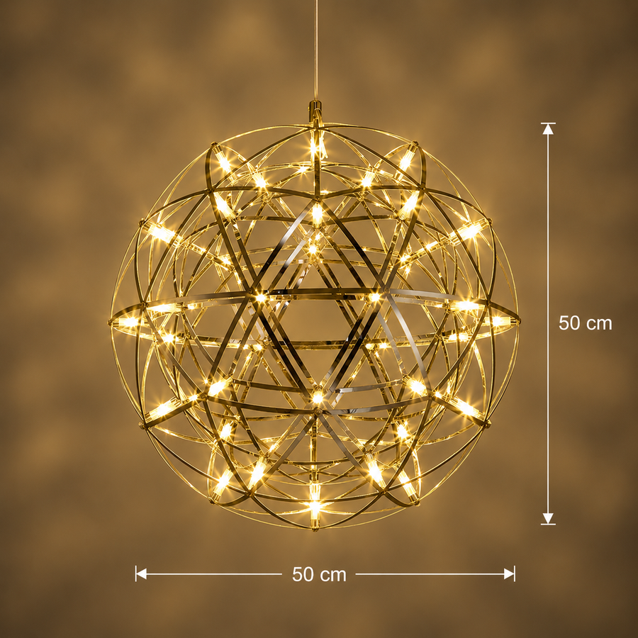 Żyrandol kryształowy LED KILKENNY Culmino, 144 W, światło neutralne, średnica 60 cm, kolor złoty