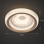 Żyrandol LED TIRE, 29W, średnica 19cm, światło ciepłe/neutralne/zimne, biały, metal i akryl