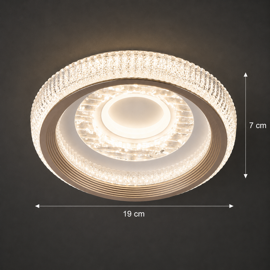 Żyrandol LED TIRE, 29W, średnica 19cm, światło ciepłe/neutralne/zimne, biały, metal i akryl