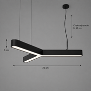 Żyrandol LED podwieszany ANGLE, Ø72cm, 25W, regulowana wysokość, światło zimne 6000K, czarny, metal i akryl