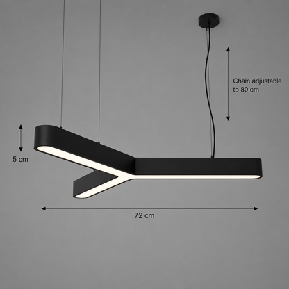 Żyrandol LED podwieszany ANGLE, Ø72cm, 25W, regulowana wysokość, światło zimne 6000K, czarny, metal i akryl