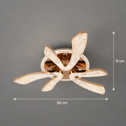 Żyrandol LED CHARM Elegance z pilotem i kryształem, 44W, Ø50cm, 3 źródła, światło zimne/ciepłe/neutralne, możliwość przyciemniania, złoty