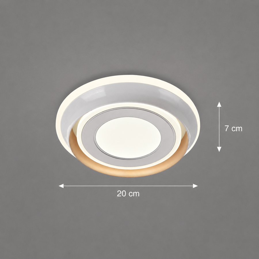 Żyrandol LED RED, 27W, średnica 20cm, światło ciepłe/neutralne/zimne, biały, metal i akryl