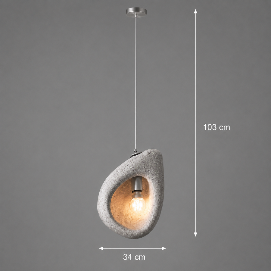 Nowoczesny żyrandol FOAMER, 35 cm, zwieszany, 1x E27, biały, metal i pianka, regulowana wysokość