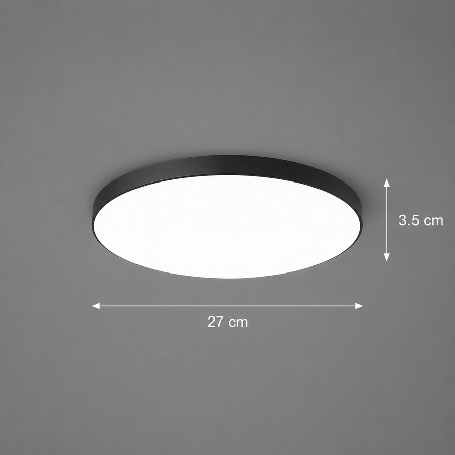 Lampa sufitowa LED SOLIS 27cm 20W Zimne światło, kolor czarny
