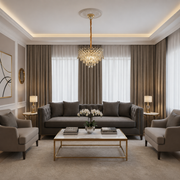 Candelabru Cristal MONARCH Nobile 3xE14, Diametru 40cm, Inaltime 35cm, Auriu Lucios, Inaltime Reglabila, Design Elegant