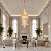 Candelabru Cristal LACE Supremo 26xE14, Diametru 60cm, Inaltime 180cm, Auriu Lucios, Inaltime Reglabila, Design Elegant Candelabre Cristal Default Title Alessandro Design