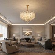 Candelabru Cristal CROWN Regalis 21xE14, Diametru 80cm, Inaltime 45cm, Auriu Lucios, Inaltime Reglabila, Design Elegant Candelabre Cristal Default Title Alessandro Design