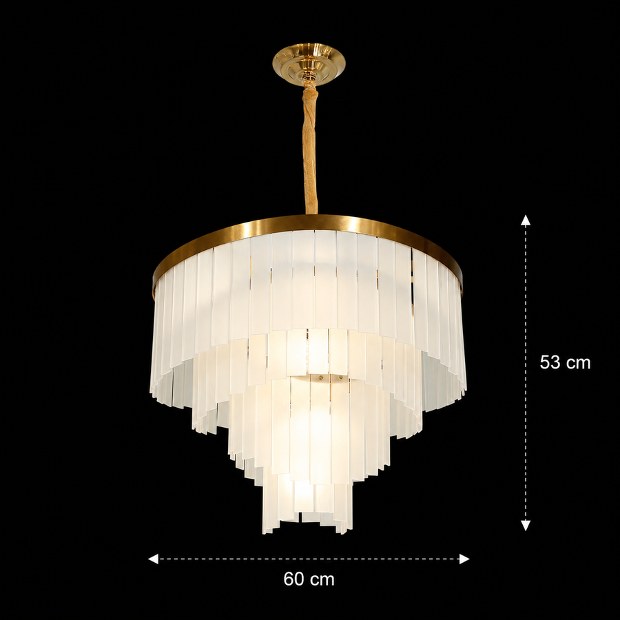 Candelabru Cristal MUNTEAN Magno, 10xE14, D60 cm, Metal si Cristal, Auriu